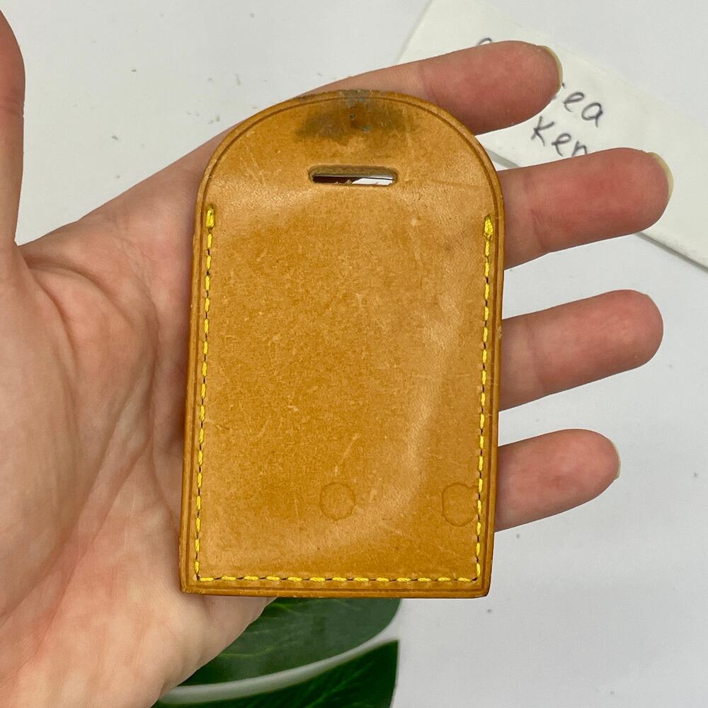 Louis Vuitton Vachetta Luggage Tag Travel Small Leather Goods SLG Authentic 0415 - Picture 6 of 10